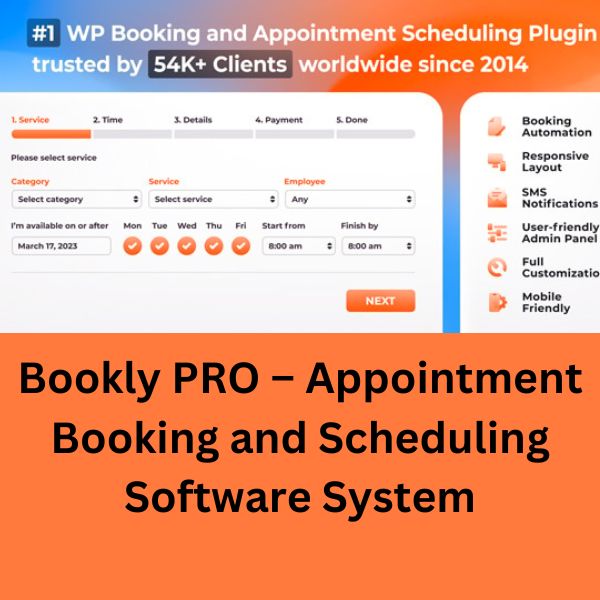 Bookly PRO – Appointment Booking and Scheduling Software System